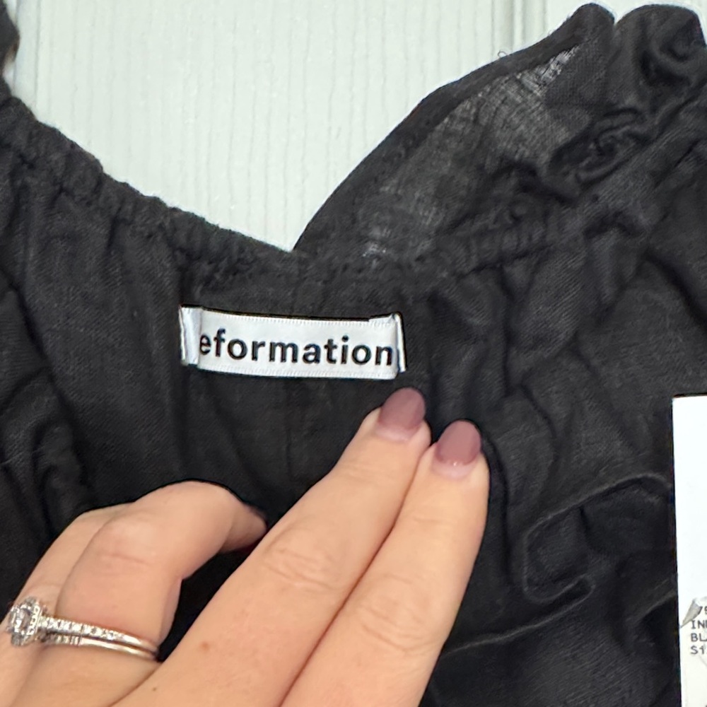 Reformation Black Ruffle Mini Dress - Picture 5 of 7